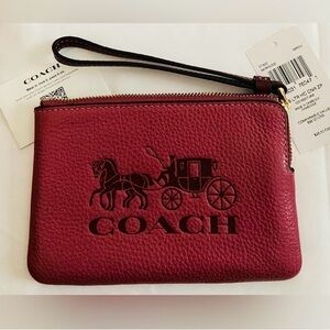 COACH Corner Zip Stagecoach Wristlet